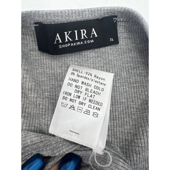 NWOT RARE Akira Gray & Silver Shimmering 3D  "Tasty" & Safety-Pinned Sides Sexy - Picture 14 of 15